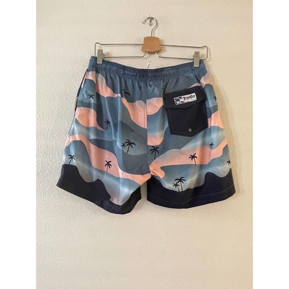 Trunks Surf & Swim Co. Mens M Palm Tree Swim Shorts Pocket Drawstring Multicolor - Picture 3 of 8